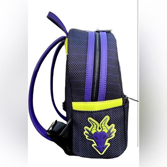 Loungefly Disney Villains Maleficent Jersey Glow Mini Backpack - Picture 2 of 6